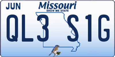 MO license plate QL3S1G