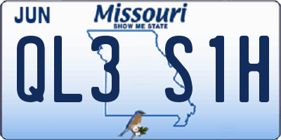 MO license plate QL3S1H