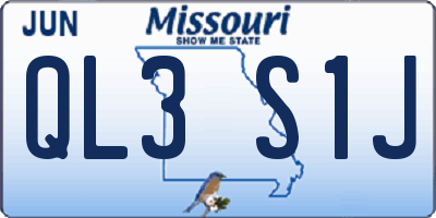 MO license plate QL3S1J