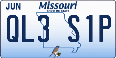 MO license plate QL3S1P