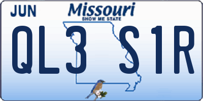 MO license plate QL3S1R