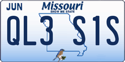 MO license plate QL3S1S