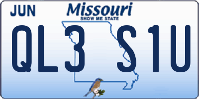 MO license plate QL3S1U