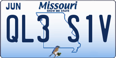 MO license plate QL3S1V