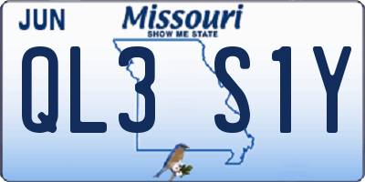 MO license plate QL3S1Y