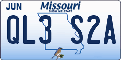 MO license plate QL3S2A