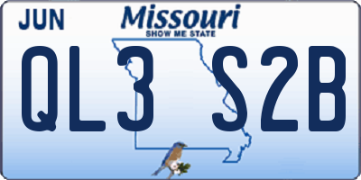 MO license plate QL3S2B