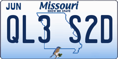 MO license plate QL3S2D