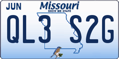 MO license plate QL3S2G