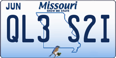 MO license plate QL3S2I