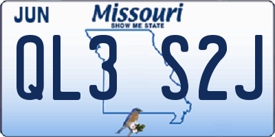MO license plate QL3S2J