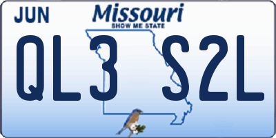 MO license plate QL3S2L