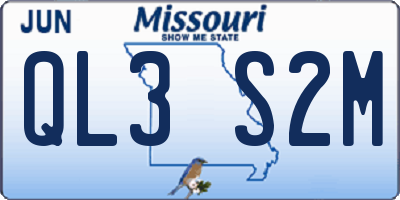 MO license plate QL3S2M