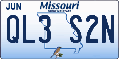 MO license plate QL3S2N
