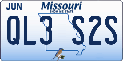 MO license plate QL3S2S