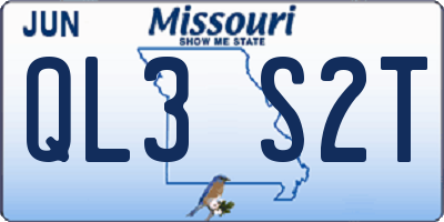 MO license plate QL3S2T