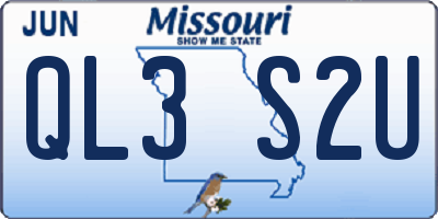 MO license plate QL3S2U