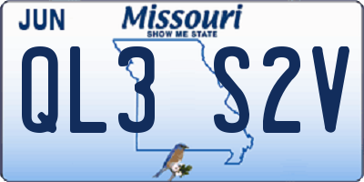 MO license plate QL3S2V