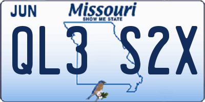 MO license plate QL3S2X
