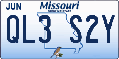MO license plate QL3S2Y