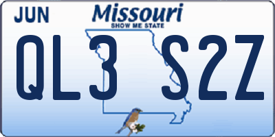 MO license plate QL3S2Z