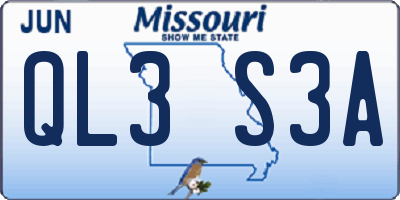 MO license plate QL3S3A