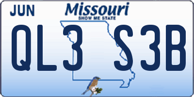 MO license plate QL3S3B