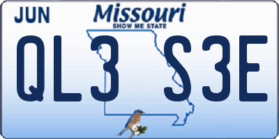 MO license plate QL3S3E