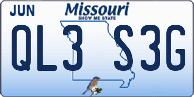 MO license plate QL3S3G
