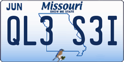 MO license plate QL3S3I
