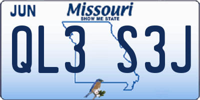 MO license plate QL3S3J