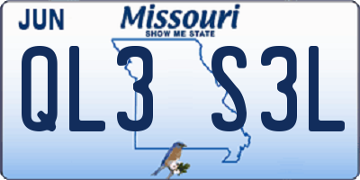 MO license plate QL3S3L