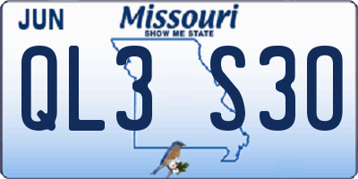MO license plate QL3S3O