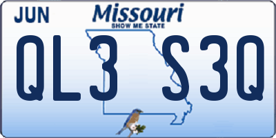 MO license plate QL3S3Q