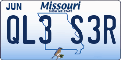 MO license plate QL3S3R
