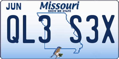 MO license plate QL3S3X