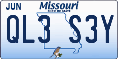 MO license plate QL3S3Y