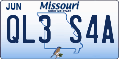 MO license plate QL3S4A