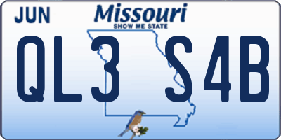 MO license plate QL3S4B