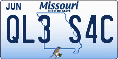 MO license plate QL3S4C