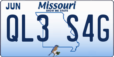MO license plate QL3S4G