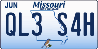 MO license plate QL3S4H