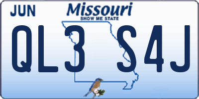 MO license plate QL3S4J