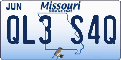 MO license plate QL3S4Q