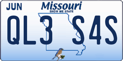 MO license plate QL3S4S