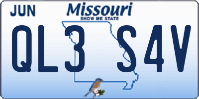 MO license plate QL3S4V