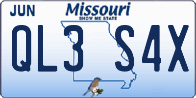 MO license plate QL3S4X