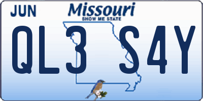 MO license plate QL3S4Y