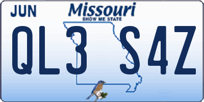 MO license plate QL3S4Z