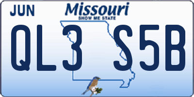MO license plate QL3S5B